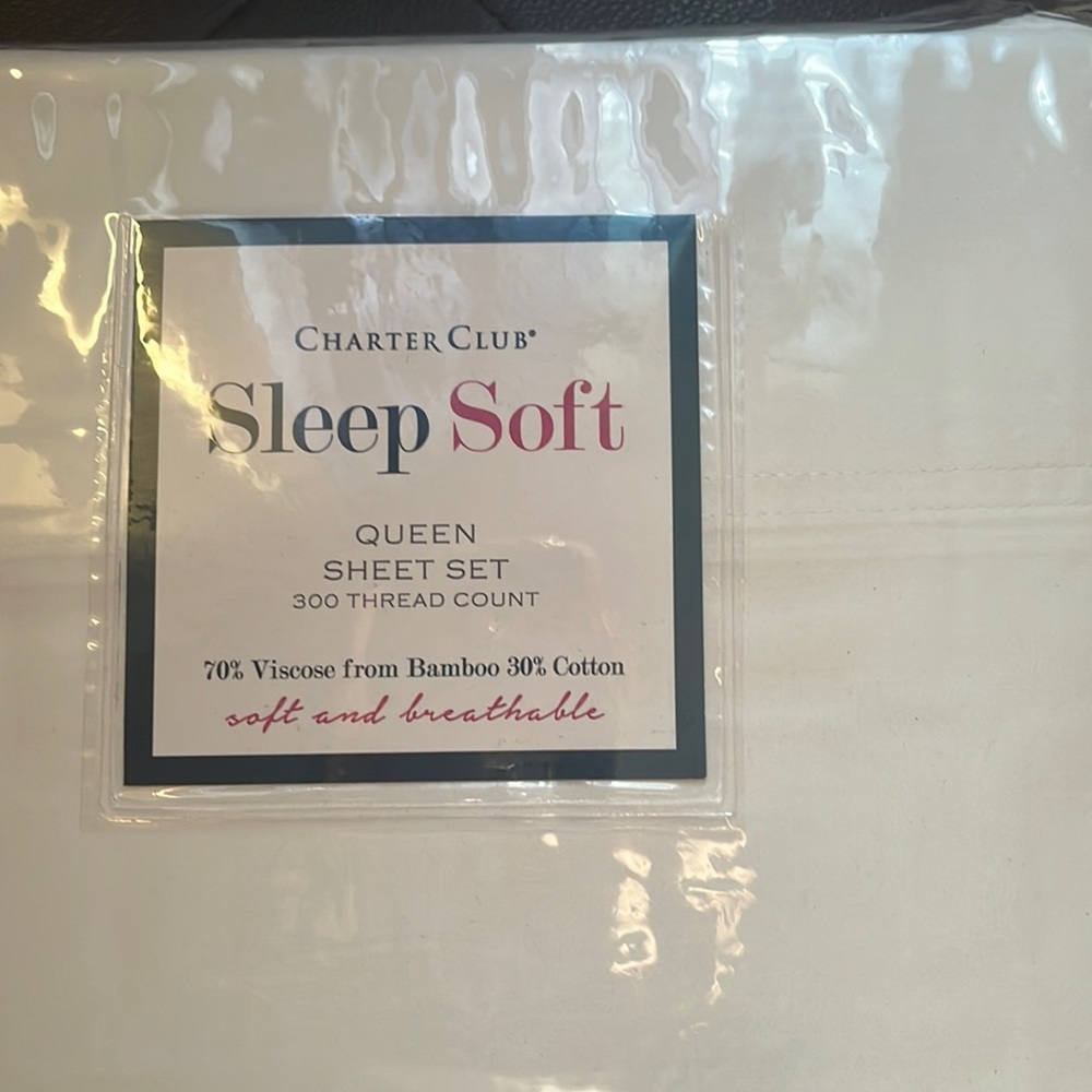 Charter Club Sleep Soft white queen-sized sheets